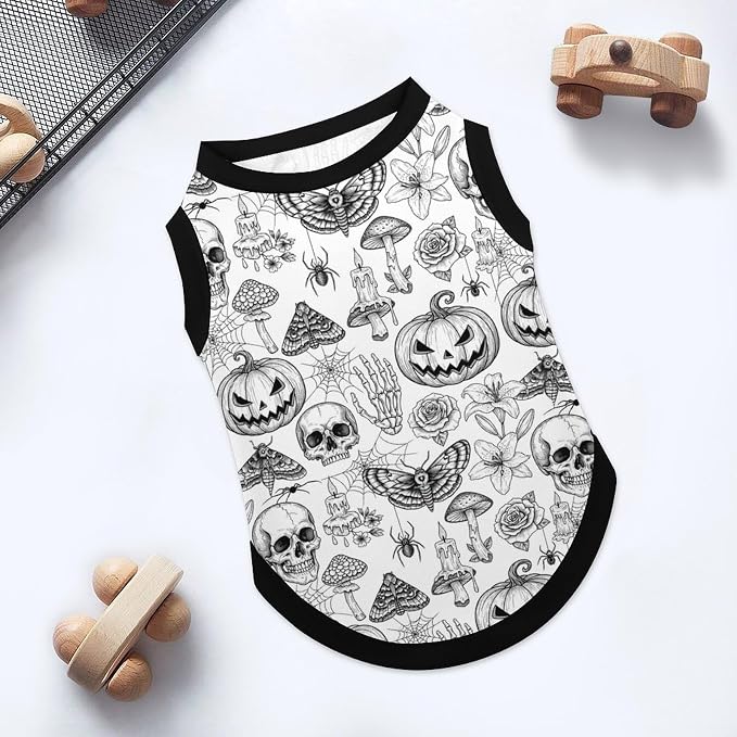 Halloween Pet Vest Skull Pumpkin Pet Shirts Large | mushroom floral Dog Shirt Vest cute pet Sleeveless Vests Ice Silk Dog T-Shirts holiday Dog Clothes Halloween Canine Wear