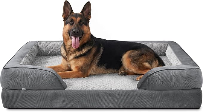 Orthopedic Extra Large Dog Bed, XXL Waterproof Dog Sofa, Egg-Crate Foam Couch with Washable Removable Cover, Waterproof Lining and Nonskid Bottom
