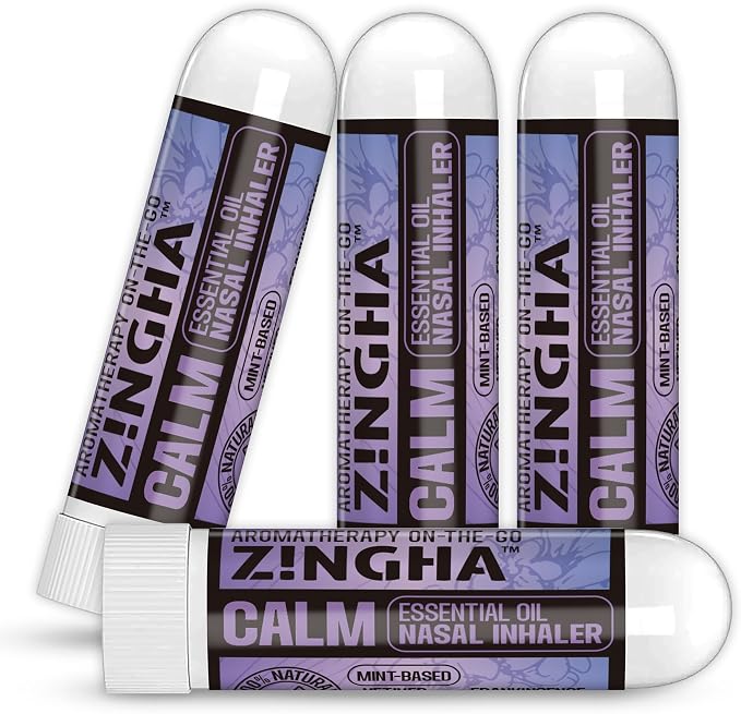 Z!NGHA Natural Aromatherapy Nasal Stick Boost Focus & Enhance Breathing | Portable Sinus Relief & Relaxation Nasal Inhaler Stick | Essential Oil Blend for Stress and Congestion (Calm)