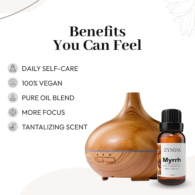 Myrrh Essential Oil | 100% Pure & Natural Resin Extract | Lab Tested Organic Myrrh Oil for Skin, Diffuser & Aromatherapy – 10ml