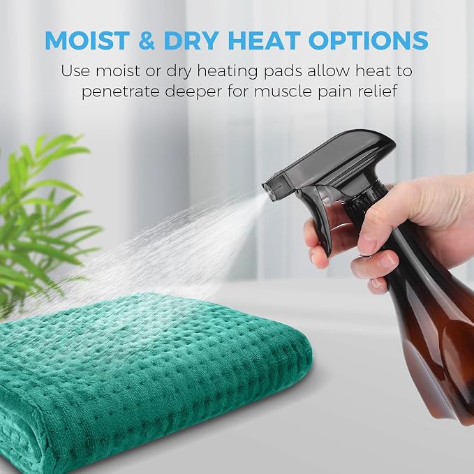 NOWWISH Heating Pad for Back, Period Cramps, Neck, Shoulder, Knee, 12x24 Inches Electric Throw with 6 Heat Settings, Timer and Auto Shut Off, Machine Washable, Birthday Gifts for Women, Green