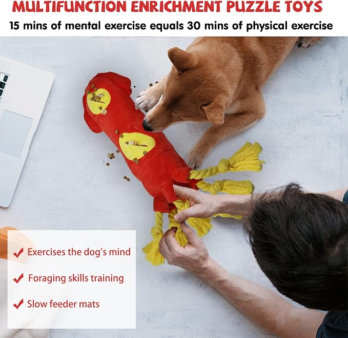 lilfrd Water Bottle Octopus Dog Toy, Squeaky Rope Stuffless Toys for Dogs