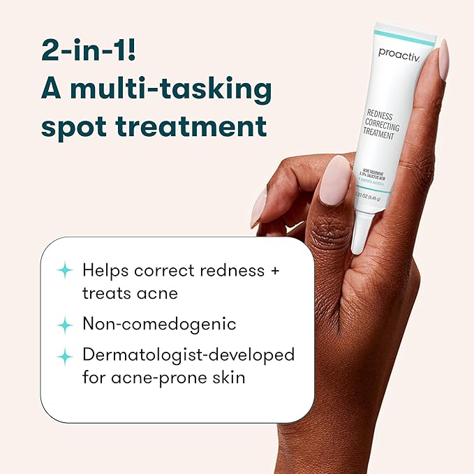Proactiv Redness Correcting Treatment, Spot Treatment with 1.5% Salicylic Acid, 2-in-1 Multitasker, Reduces Redness while Treating Blemishes, Calms Irritated Skin, Non-Comedogenic, 0.33 oz