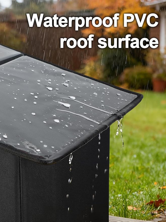 Weatherproof Heated Cat Houses for Outdoor Cats - Insulated Cat Shelter for Winter with Thermostatic Heating Pad and Escape Door, Warm Outside Pet House Gift for 1-2 Feral Cats (Black)