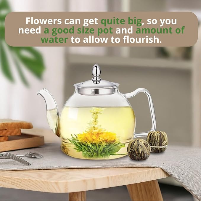 12 Assorted Blooming Flower Tea Balls Gift Set for Christmas| Handmade Herbal Flowering Tea Balls Variety Individual Packing| Blooming Green Teas with Flowers for Teas Lovers, Anniversary, Valentine, Birthday