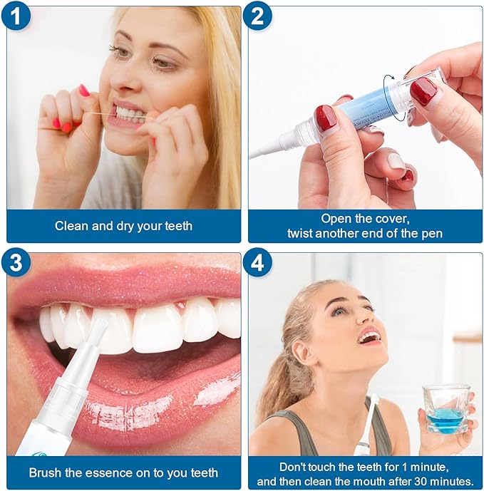 Teeth Whitening Essence Pen - Reduces Teeth Stains and Yellowing, Travel-Friendly Tooth Whitening Pen with Mint Flavor, Gentle on Sensitive Teeth Care (3pcs)