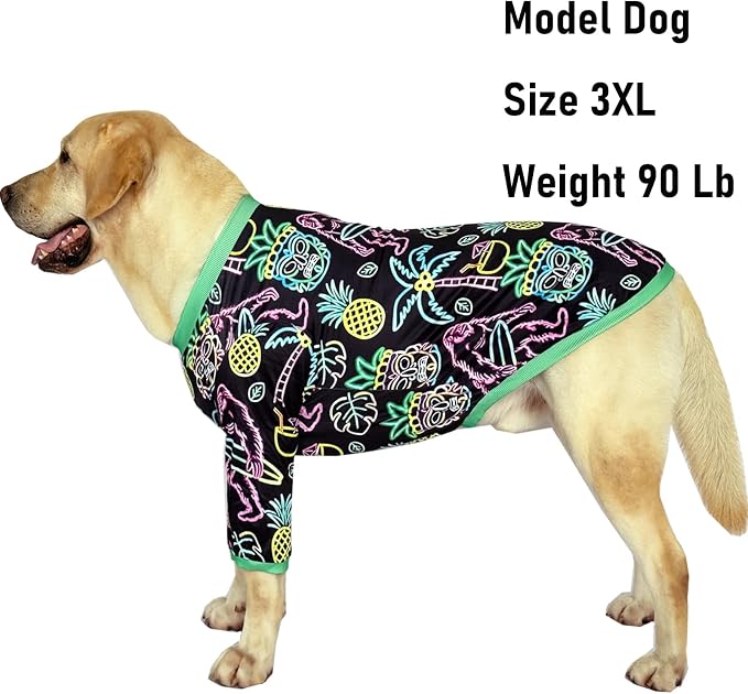 Dog T Shirts with Fluorescence Orangutan Pattern Printed Pet Shirt Softable Pajamas for Large Dogs,Orangutan 3XL