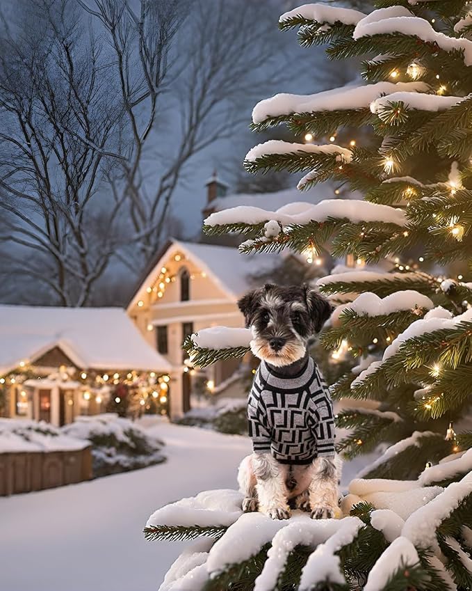 Dog Sweater for Small Dogs, Designer Dog Clothes, Luxury Furdi, Soft Knit | Designer dog clothes for small dogs with soft knit comfort, luxury styling and easy pullover fit for Yorkies in cold weather.