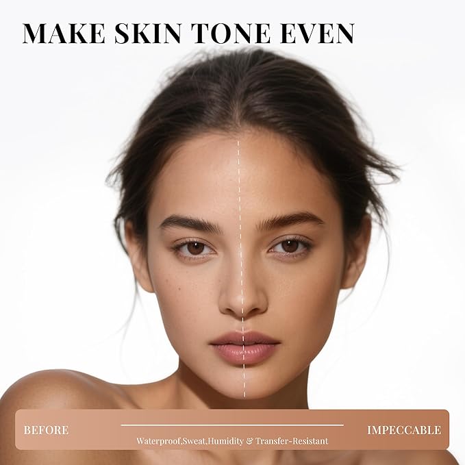 PHOFAY Matte Sunscreen Liquid Foundation SPF 30 (1.02 fl oz) - Long-Wearing Oil-Control, Concealing & Non-Greasy Buildable Coverage, Suitable for Most Skin Types, Daily & Outdoor Use (01#)