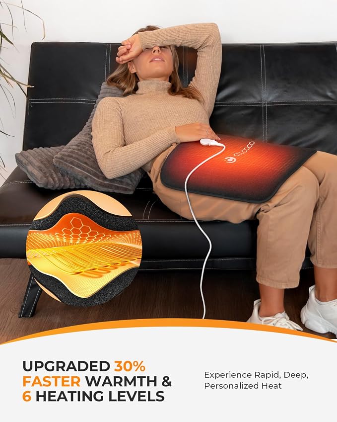 CooCoCo Hip Heating Pad for Hip Pain Relief, FSA Eligible Electric Hip Brace for Sciatica Pain Relief, Upgraded Heating Speed and Larger Heating Area, 6 Heating Levels, Auto-Off Timer, Hsa Store