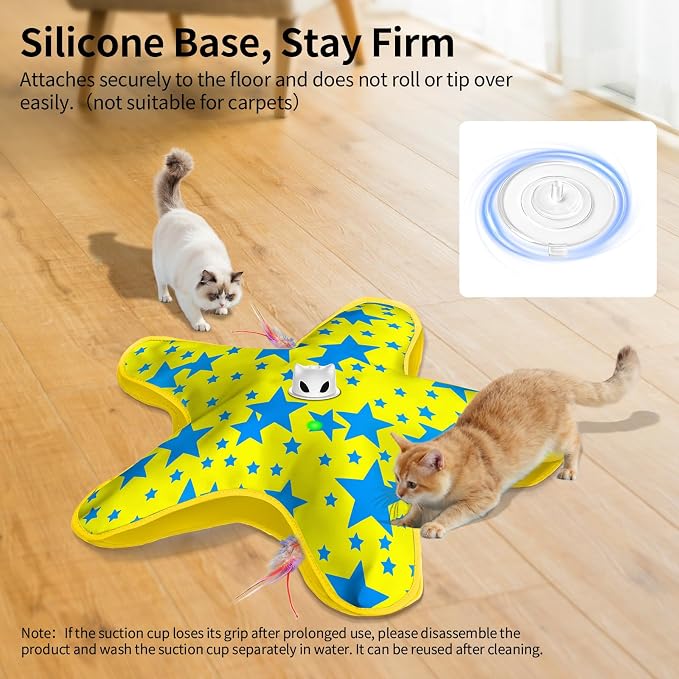 Interactive Cat Toys for Indoor Cats with Moving Concealed Feathers