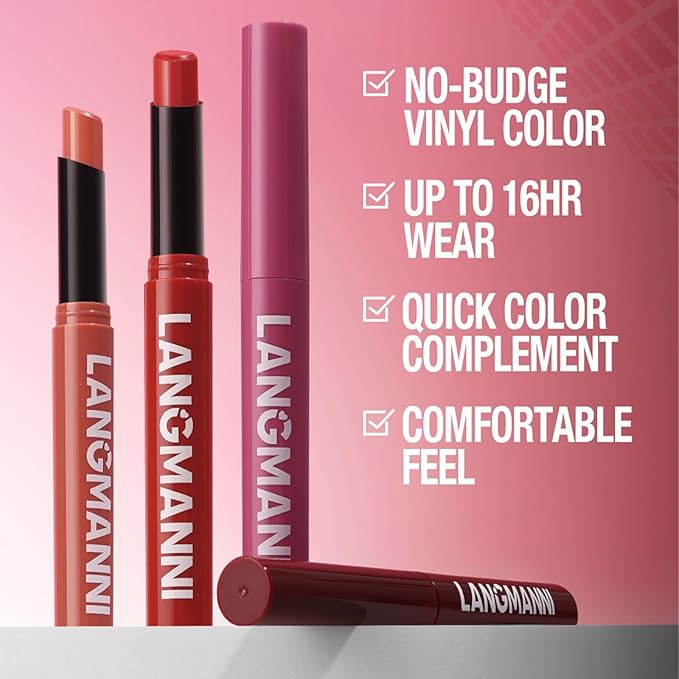 Matte Lipstick for Women Lipstick Matte Set with Retractable and Long-Lasting Pigmented Lip Sticks for Smoothly Lip Makeup (6 Pcs Light Color Series)