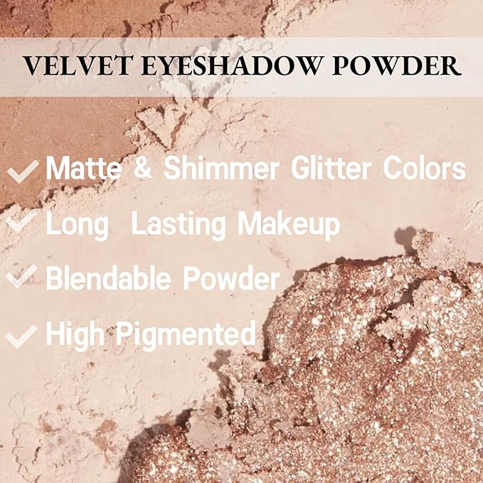 9 Colors Glitter Matte Eyeshadow Palette, Nude Beige Brown Shimmer Eye Shadow Makeup, Daily Gloden Eye Makeup, Sparkly Metallic Eyeshadow Pallet#03 Neutral Brown Gold
