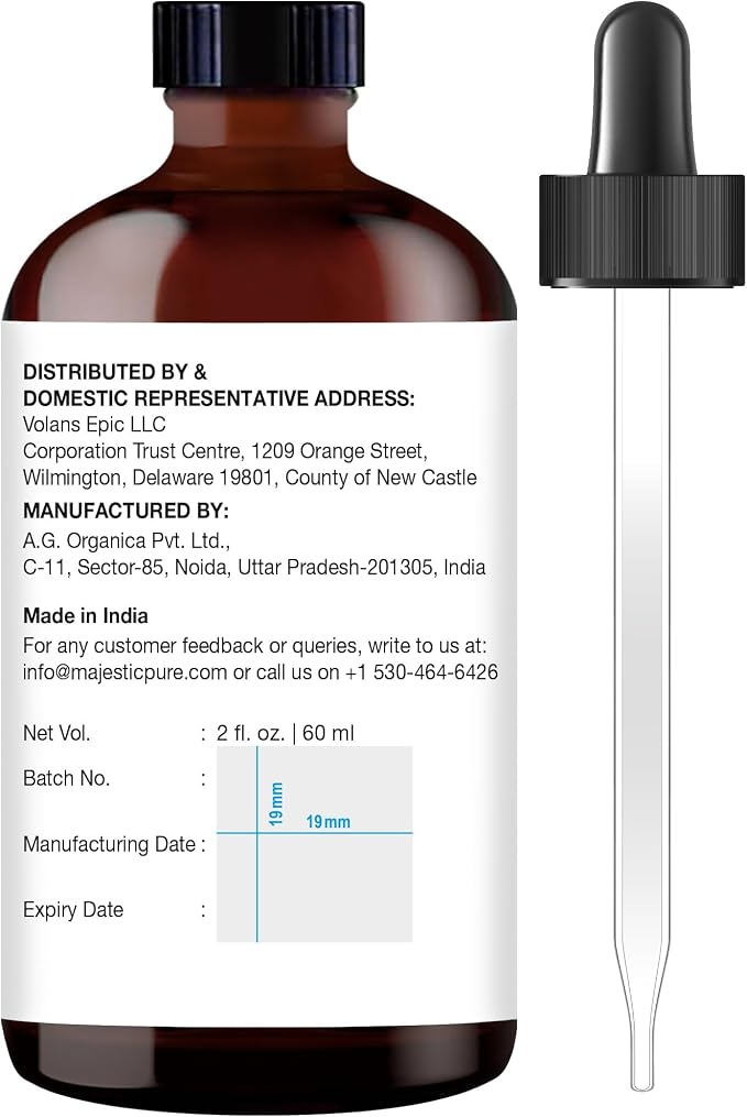 Majestic Pure Essential Oil with Glass Dropper - 100% Pure and Natural - Essential Oils for Diffuser, Aromatherapy, Soap and Candle Making, Lemongrass Essential Oil, Lemongrass Oil, 2 Fl Oz