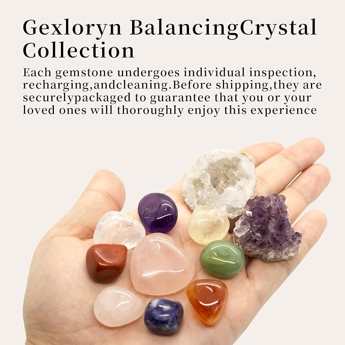 Crystals and Healing Stones, Healing Crystals, White Crystal Geode & Amethyst Cluster, Witchcraft Supplies, Chakra Stones Crystals Starter Kit, Crystal Set Gift Box