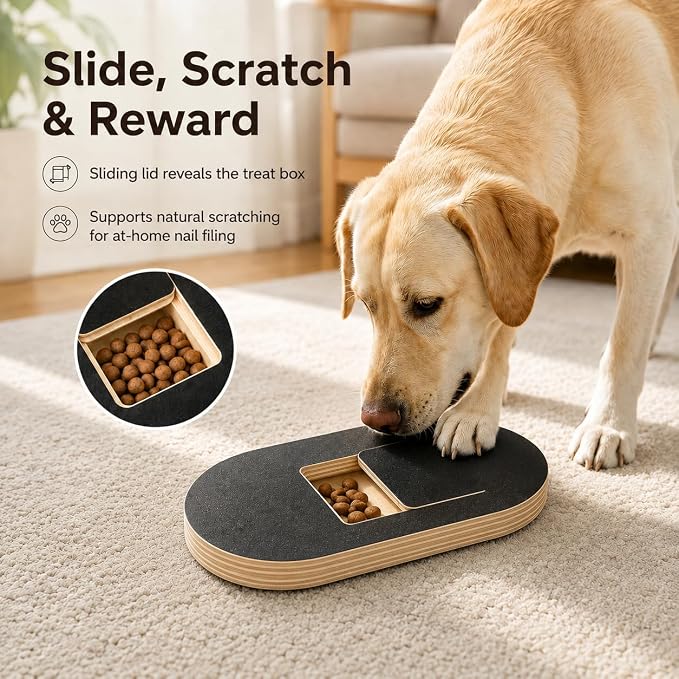 Dog Nail Scratch Board Scratcher Treat Dispenser Non-Slip Nail File Board (C)