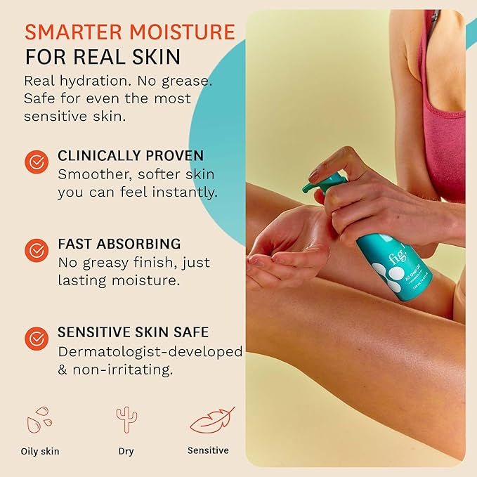 Fig.1 All Over Oil - Lightweight Hydrating Body-Oil for After Shower Glow | Non-Greasy with Vitamins A, C & E | Moisturizing Skin Oil for Face & Body | Vegan, Refillable Pump | 120ml
