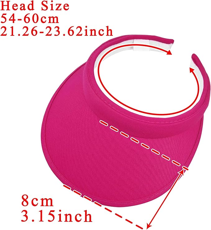 4 Pack Sun Visor Hats Women Men Clip on Cotton Wide Brim Visors Hat Outdoor Sports Golf Beach Travel Tennis Caps