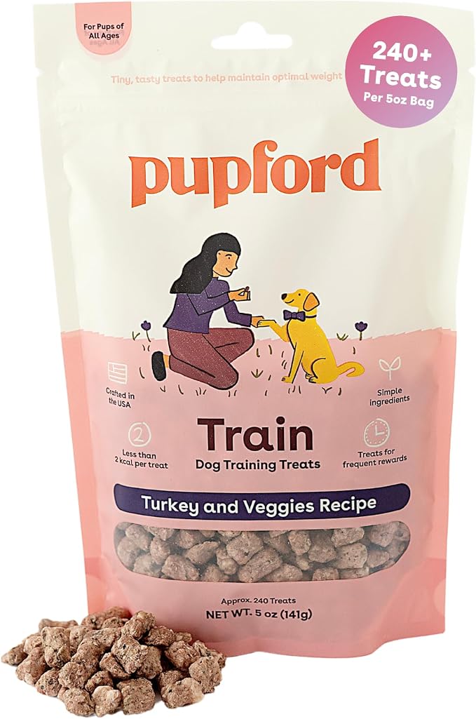 Pupford Freeze Dried Training Treats for Dogs & Puppies (Turkey, 5 oz)