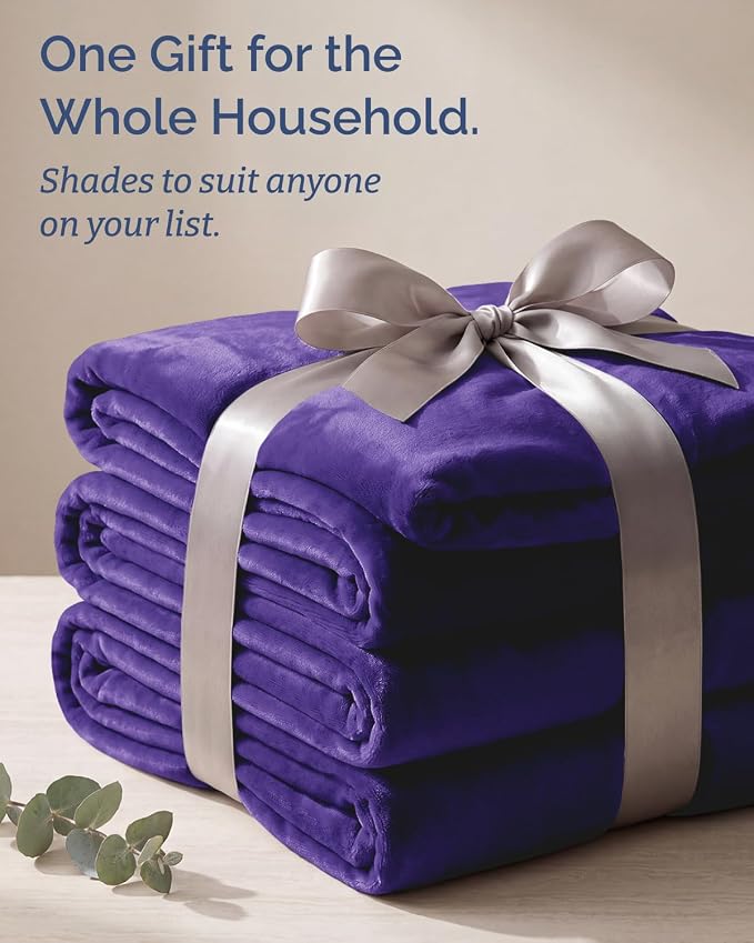 Ultra Soft Fleece Blanket Giant Blanket Size - Flannel Fleece Luxury Blanket - Lightweight for Couch Bed Chair - Thick, Warm and Breathable - All Season Cozy, Purple Haze