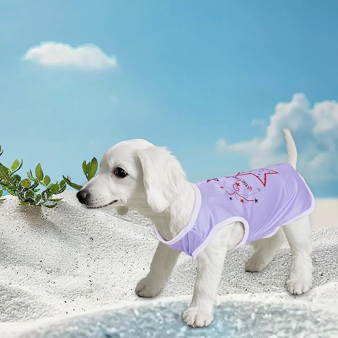 choyaxo 4pcs Dog Shirts Sleeveless Printed Pet Vest for Chiuahaha Small Medium Dogs Spring Summer
