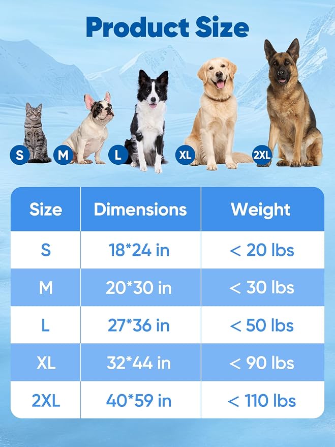 36x27in Dog Cooling Mat with One-Way Moisture & Arc-Chill 3.0 | Color-Changing Cool Indicator. Washable, Non-Slip Pet Bed. One-Way Moisture Tech Keeps Cool & Dry for Floors, Sofas, Kennels