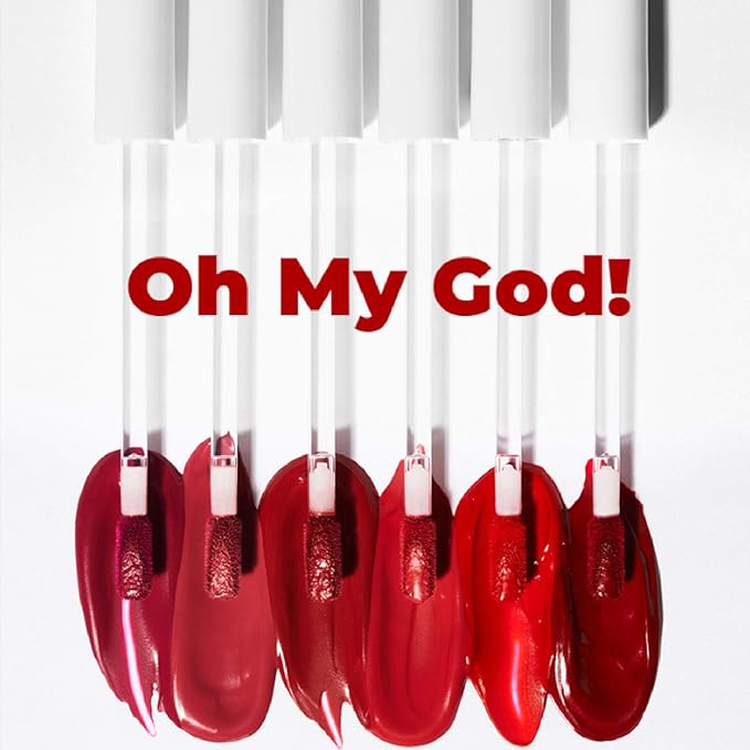 bom OMG Matte Lip Lacquer #BFF Waterproof Long Wearing Orange Red Liquid Lipstick, Matte Finish, Full Coverage 0.14 oz