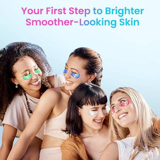 Eye Masks (8 Pairs) - Travel Essentials - Under Eye Patches for Dark Circles, Puffiness, Fine Lines with Collagen, Revitalises and Refreshes Your Skin, Bridesmaid Gifts for Her