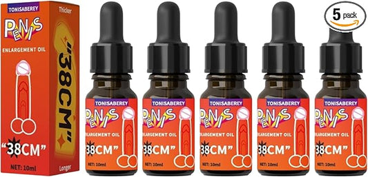 Enlargement Oil - Enlarge Massage Oil with Herbal Ingredients to Help Increase Size, Girth and Length - 0.34 Fl Oz by Tonisaberey (Pack of 5)