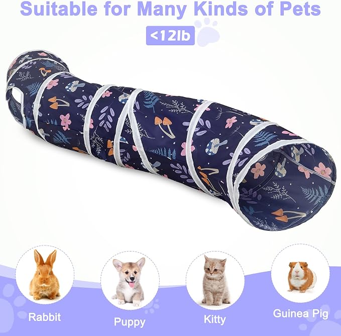 Glittme S-Shape Cat Tunnel, Foldable Cat Tunnels for Indoor Cats