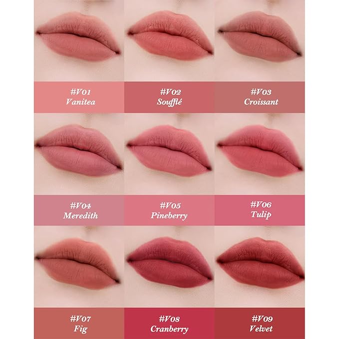 Flower Knows Strawberry Cupid Cake Lip Cream,Velvety-Smooth Matte Liquid Lipstick,Hydrating,Smudge-proof & Stain-Free Lip Stain(V08 Cranberry,0.17 Fl Oz)