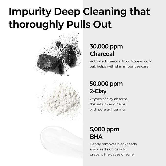 SOME BY MI Charcoal BHA Pore Clay Bubble Mask – 4.23oz, 120g – Korean Exfoliating Face Wash & Bubble Face Mask – Salicylic Acid Cleanser for Sebum and Pore Care with Natural BHA – Korean Skin Care