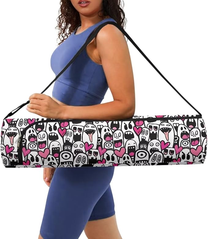 Yoga Mat Bag with Adjustable Shoulder Strap and Handle Zipper, 30in Wide x 6.3in Diameter for Yoga Mat Storage