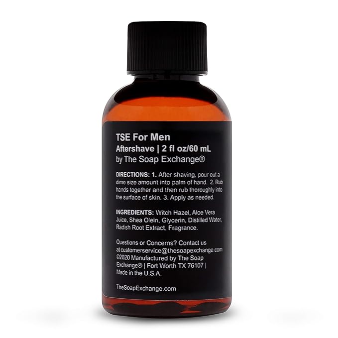 TSE for Men Soothing Aftershave - Nag Champa - Natural Ingredients for a Healthy Post Shave. Reduce Razor burn with Aloe Vera. Hand Crafted 2 fl oz / 60 ml Made in the USA.
