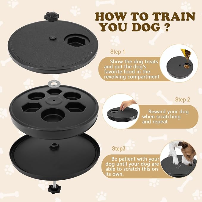 Dog Nail Scratch Board - 3 in 1 Dog Scratch Pad for Nails with Treat Box | Scratch Board for Dogs,Stress-Free Dog Nail File Toy,Puzzle Dog Scratch Pad,Shorten Dog’s Side Nail Easier+Replacement Pads