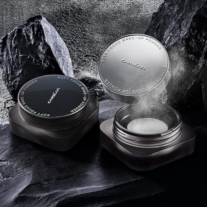 CARSLAN Soft Focus Loose Setting Powder, Waterproof, Matte, Oil Control, Shine Free, Talc-Free Face Powder Makeup, 24H Longwear Finishing Powder, 01 Dark Purple