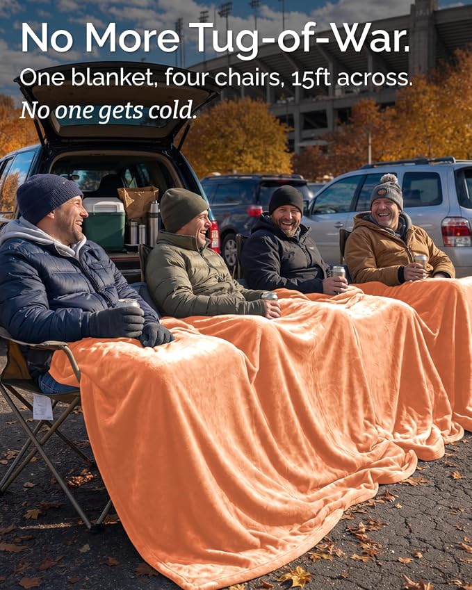 Ultra Soft Fleece Blanket Giant Blanket Size - Flannel Fleece Luxury Blanket - Lightweight for Couch Bed Chair - Thick, Warm and Breathable - All Season Cozy, Peach Fuzz