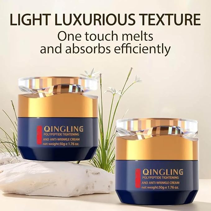 Qingling Face Cream, Qingling Wrinkle Removal Cream, Quinglin Polypeptide Tightening and Anti-Wrinkle Moisturizer, Face & Neck & Eye Lotion 3-In-1 (1)