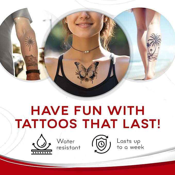 BubblePop! Printable Temporary Tattoo Paper for Inkjet Printer - Skin-Safe, Water-Resistant, Blank 8.5x11” Sheets for Personalized Designs - Make Your Own Temporary Tattoos at Home - 5 Set
