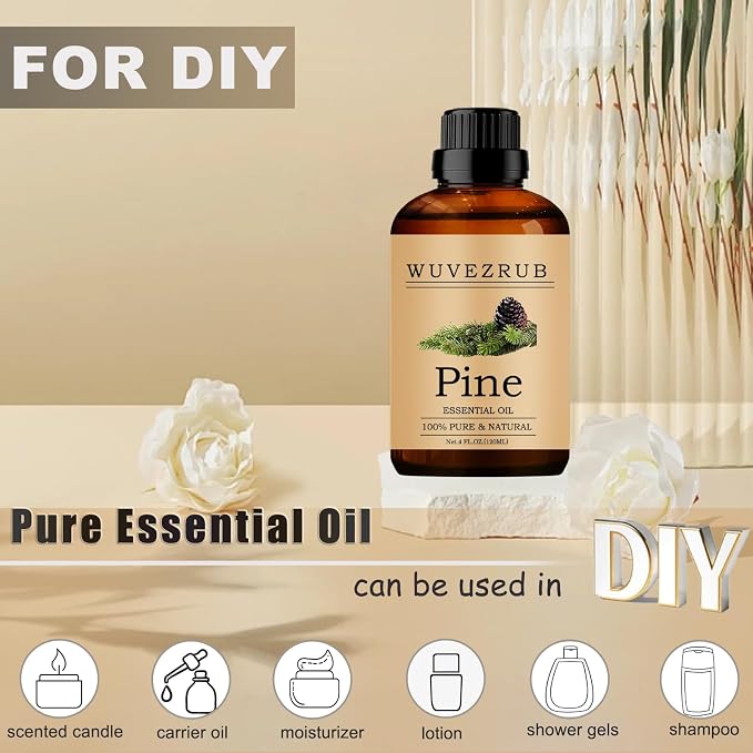 Pine Essential Oil, 120ML Pure and Natural for Aromatherapy Diffuser - 4 Fl Oz