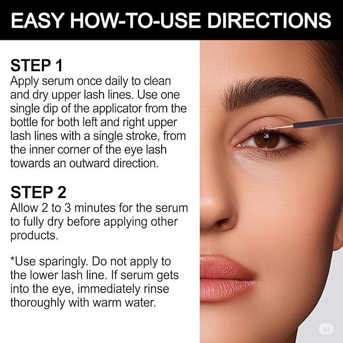 Volver LASH Enhancing Serum for Longer Thicker Denser Eyelashes | Advanced Stem Cell Formula with Minimal Ingredients for women | Clinically Tested and Dermatologist Approved | MADE IN USA 10ml