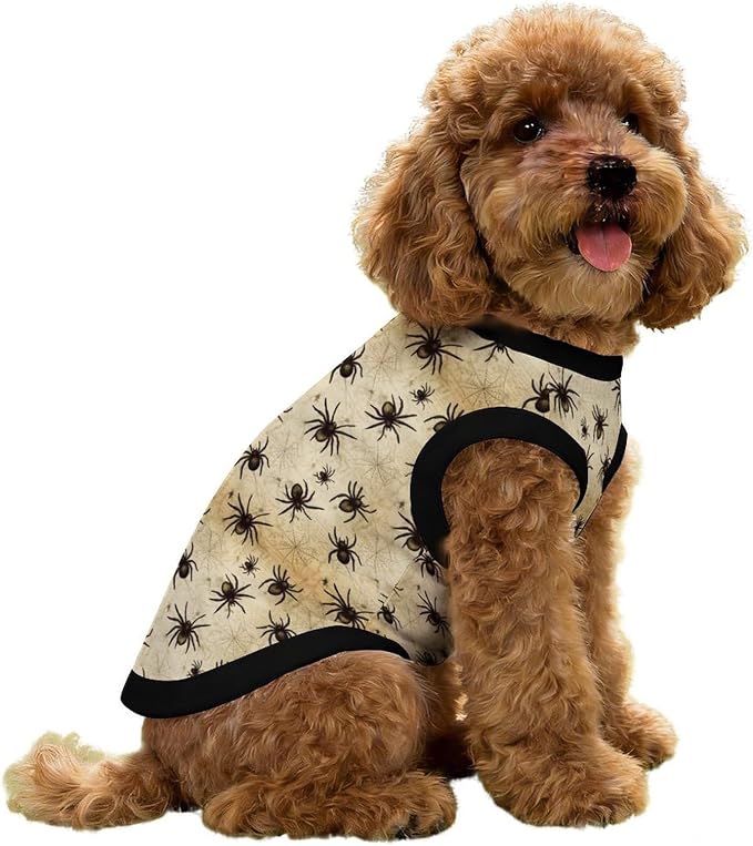 Halloween Pet Vest Black Spider Pet Shirts Large | scary insect Dog Shirt Vest cute pet Sleeveless Vests Ice Silk Dog T-Shirts holiday Dog Clothes Halloween Canine Wear
