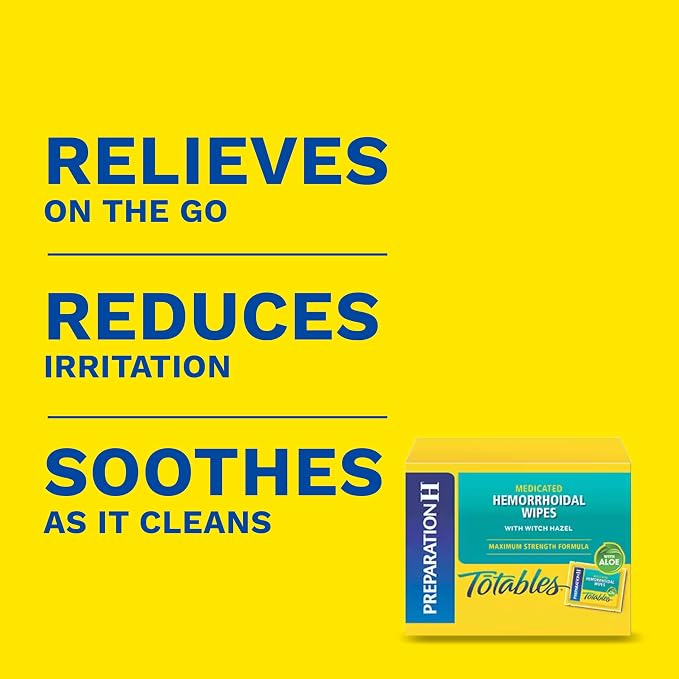 Preparation H Hemorrhoid Flushable Wipes with Witch Hazel for Skin Irritation Relief - 96 Count