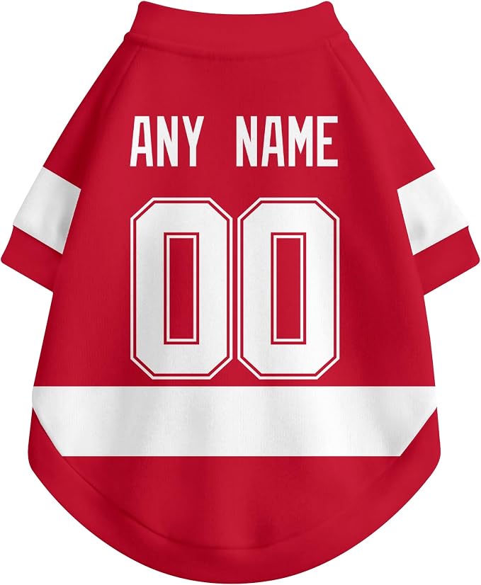 Detroit Dog Clothes Personalized Pet T Shirt for Dogs Gift | Custom Name Number Jersey Style Pet Shirt for Dog