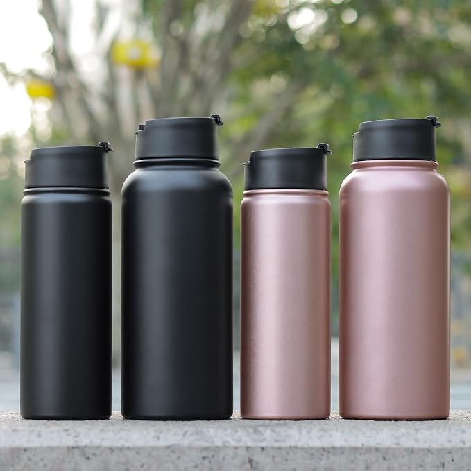 Sivaphe Infuser Water Bottle with Removable Strainer for loose leaf Tea 18/8 Stainless Steel 32 oz Insulated Tea Tumbler Gift for Women Rosegold
