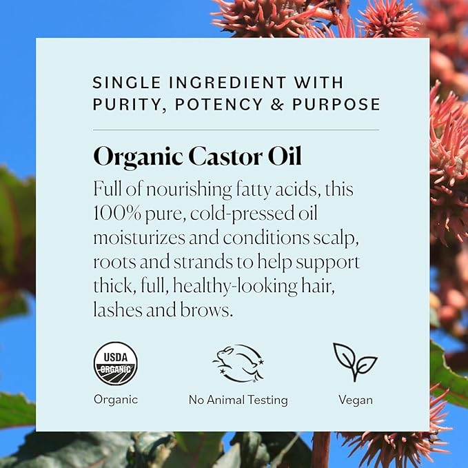 Sky Organics - Castor Oil Organic - Volumizing Hair Oil - Scalp, Lashes, Brows - Pure Castor Oil Cold Pressed - Natural Conditioner - Omega Fatty Acids, Vegan - Beauty, Hair, & Self Care - 8oz, 2 Pack