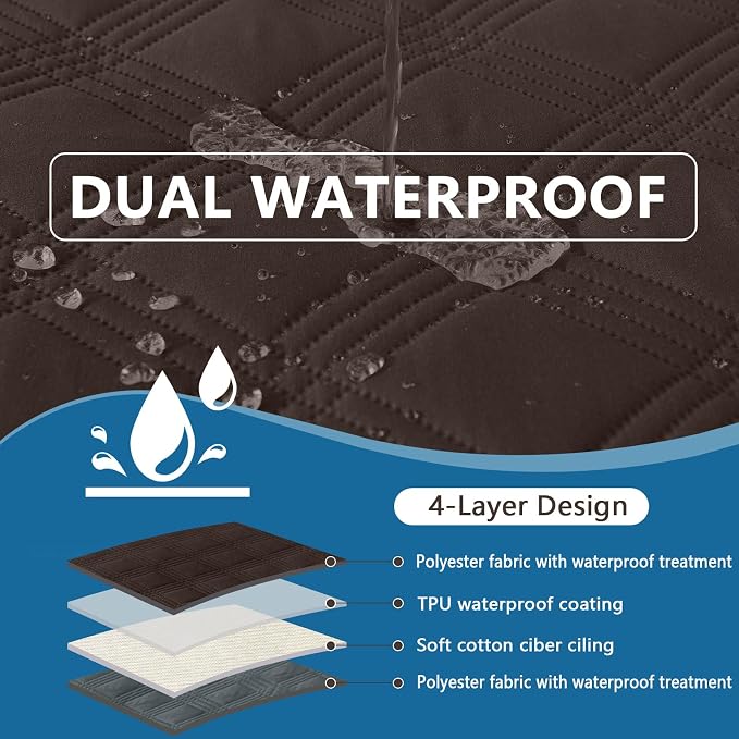 Waterproof Reversible Dog Blanket, Soft Couch Cover for Dogs Washable | Dual-Sided Waterproof Pet Bed Blanket, Resist Stains Spills & Pet Hair, Practical Furniture Protector For Pets, Size 52"x82"