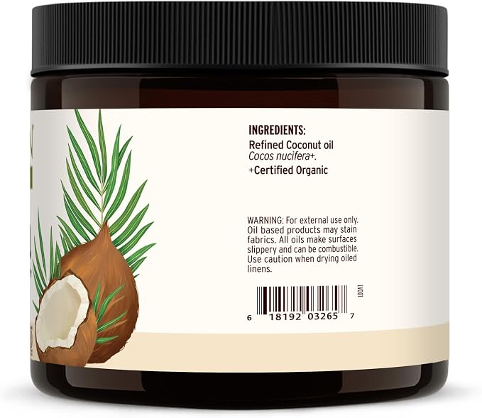Banyan Botanicals Coconut Oil – Expeller Pressed Organic Coconut Oil – Massage Oil for Naturally Hydrated Skin and Hair – 14.5 oz – Refined, Non GMO, Sustainably Sourced