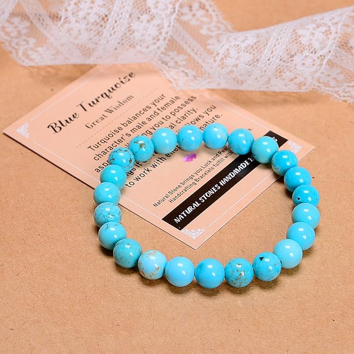 AD Beads Handmade Gemstone Stretch Elastic Bracelet Crystal Healing Reiki Nature's Beauty and Spiritual Essence Unisex