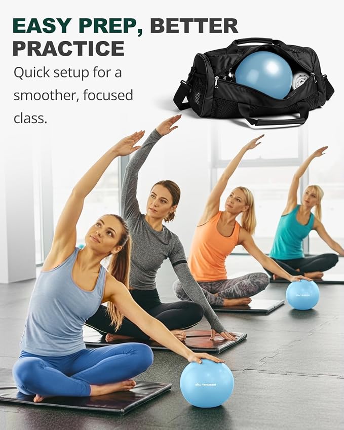 Trideer 9-Inch Pilates Ball, Small Exercise Ball for Yoga, Core Training, Physical Therapy, Balance, Stability and Stretching Pilates Equipment with Inflation Straw
